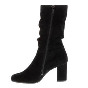 Carl Scarpa Mathilde Black Suede Ruched Ankle Boots